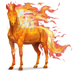 göttliches pferd flamme